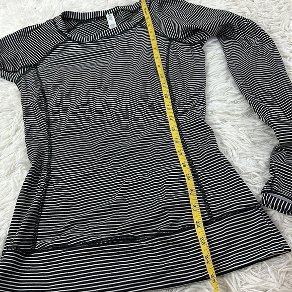 Lululemon Race Your Pace Long Sleeve Hyper Stripe Heathered Angel White Black - Picture 5 of 8